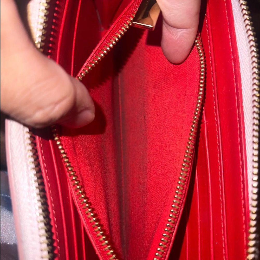 Christian Louboutin Nude Pearl-Studded Leather Wallet - Picture 6 of 8